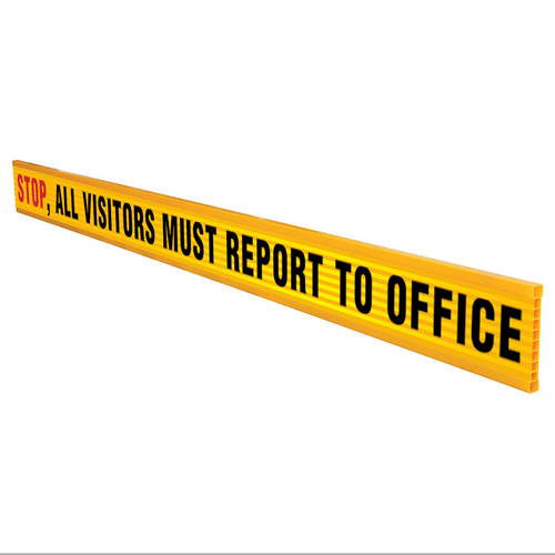 Stop All Visitors Must Report to Office Plastic Reflective Barrier Boards
