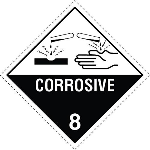 Corrosive 8 Dangerous Goods Sign  - 250 x 250mm