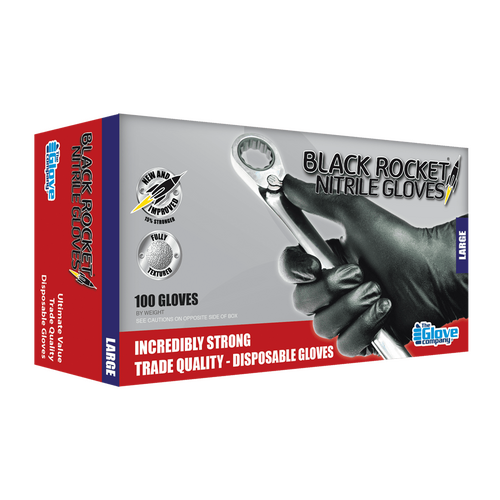 TGC Black Rocket Nitrile Disposable Gloves