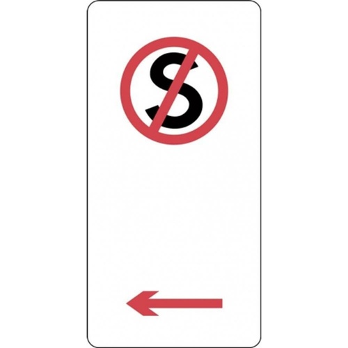 R5-35_Left Left Arrow No Stopping Sign- Class 1 Reflective - 225mm x 450mm