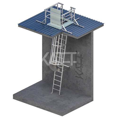 Angled Cage Ladder - Internal Access