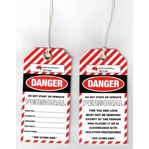 Weatherproof Personal Danger Tags - Pack of 100