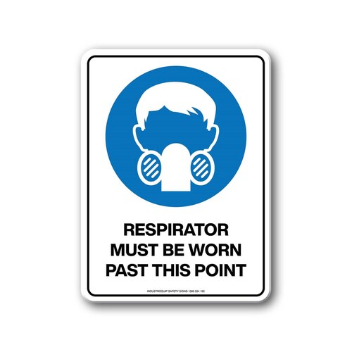 Mandatory Sign - Respirator Must Be Worn Past This Point