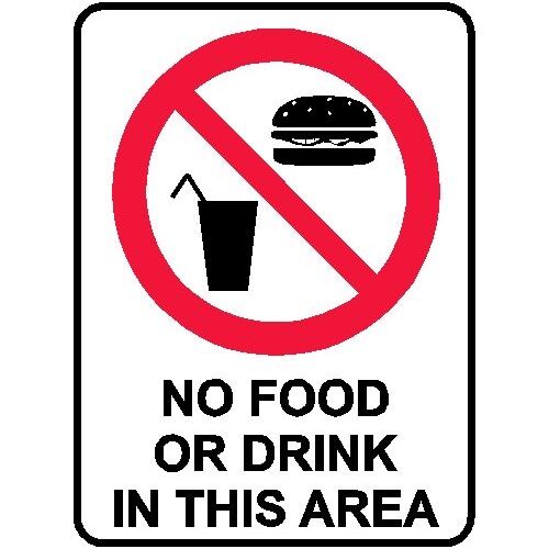 Prohibition Sign - No Food Or Drink In This Area