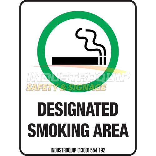 Designated Smoking Area Safety Sign
