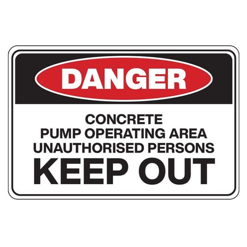 Danger Sign - Concrete Pump Operating Area