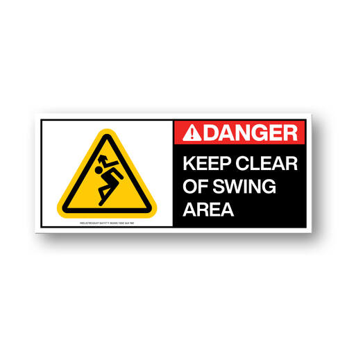 Keep Clear of Swing Area Stickers - Pack of 10