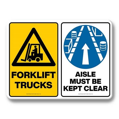 Multi Safety Sign - Forklift Trucks / Aisle Must Be Kept Clear
