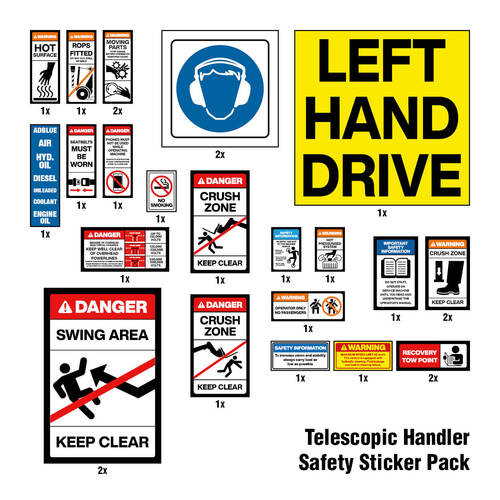 Telescopic Handler Safety Sticker Pack