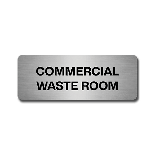 Brushed Aluminium Commercial Waste Room Door Sign