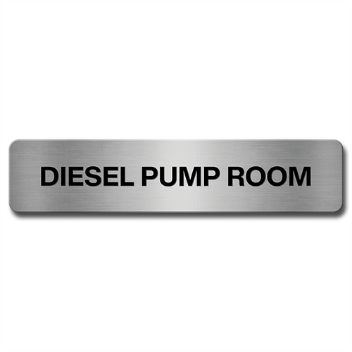Brushed Aluminium Diesel Pump Room Door Sign