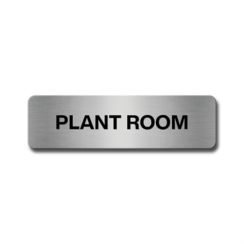Brushed Aluminium Plant Room Door Sign