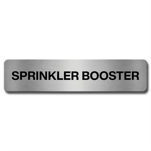 Brushed Aluminium Sprinkler BoosterDoor Sign