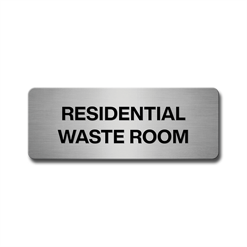 Brushed Aluminium Residential Waste Room Door Sign