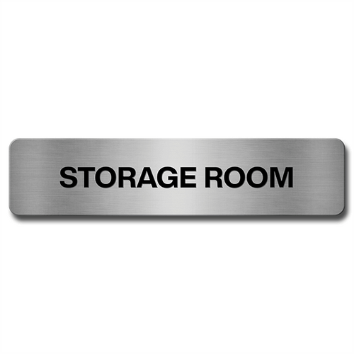 Brushed Aluminium Storage Room Door Sign