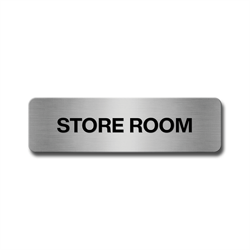 Brushed Aluminium Store Room Door Sign