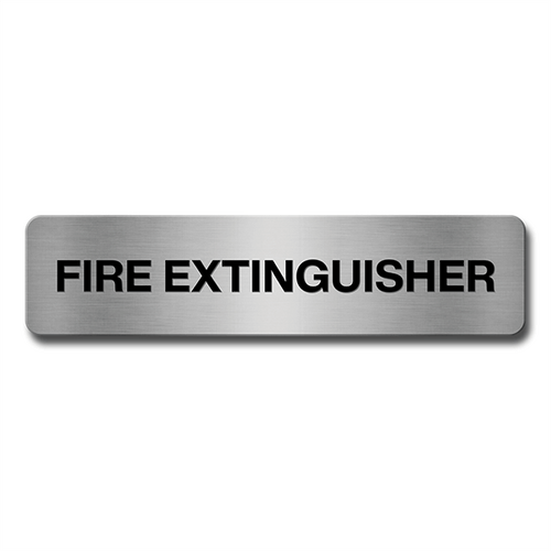 Brushed Aluminium Fire Extinguisher Door Sign