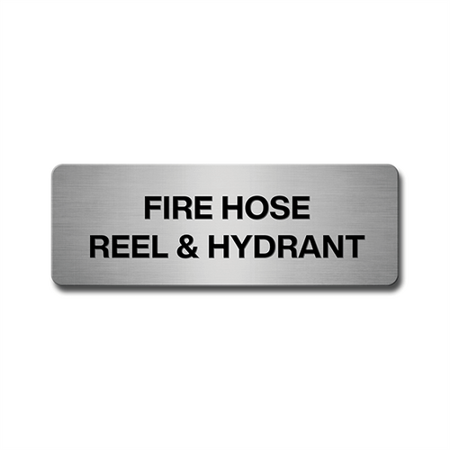 Brushed Aluminium Fire Hose Reel & Hydrant Door Signs