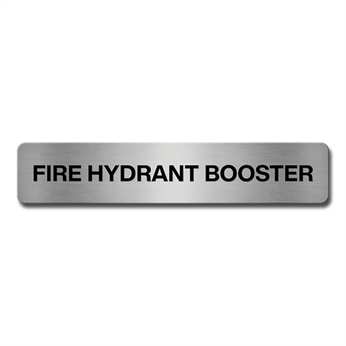 Brushed Aluminium Fire Hydrant Booster Door Sign