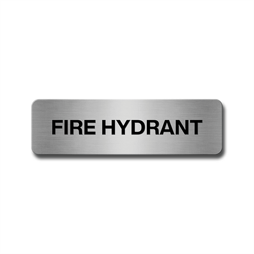 Brushed Aluminium Fire Hydrant Door Sign
