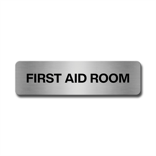 Brushed Aluminium First Aid Room Door Sign