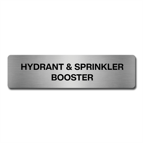 Brushed Aluminium Hydrant & Sprinkler Booster Door Sign