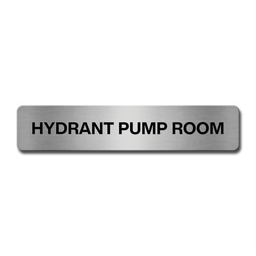 Brushed Aluminium Hydrant Pump Room Door Sign