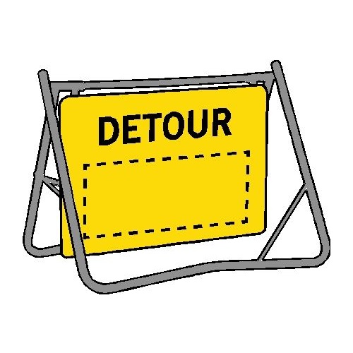 Swing Stand & Sign - Detour  - 900 x 600mm