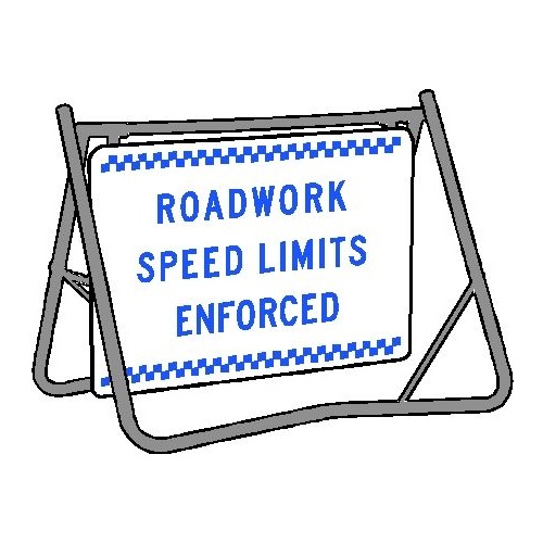 Swing Stand & Sign - Roadwork Speed Limits Enforced