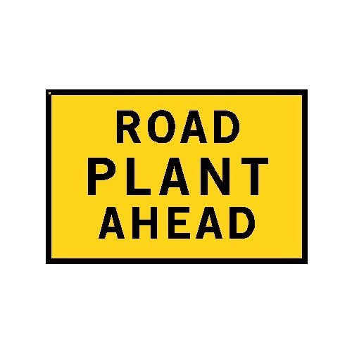 Boxed Edge Road Sign - Road Plant Ahead - 900 x 600mm