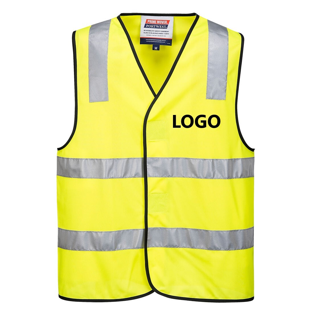 Safety Vest with Black Logo - Front Only