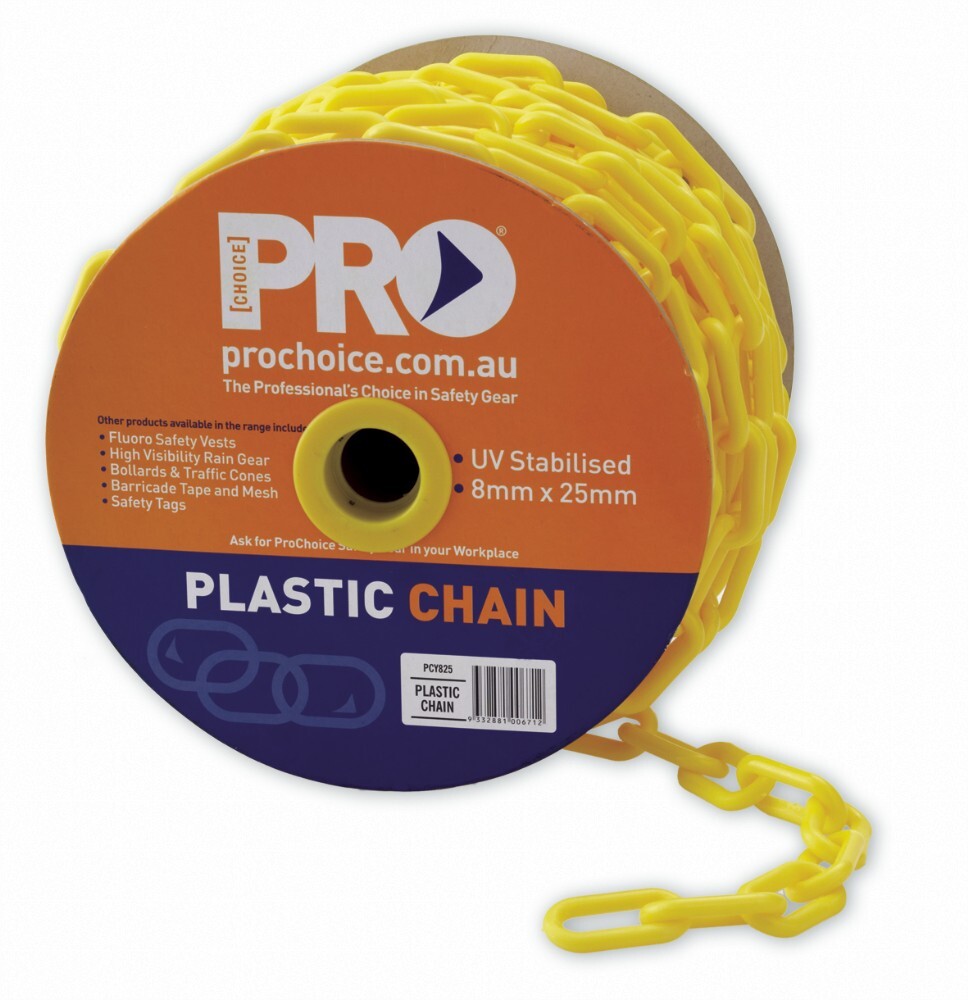 Plastic Yellow Safety Chain 8mm