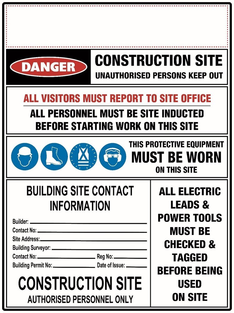 Construction Site Sign - Information and PPE Multi - Industroquip
