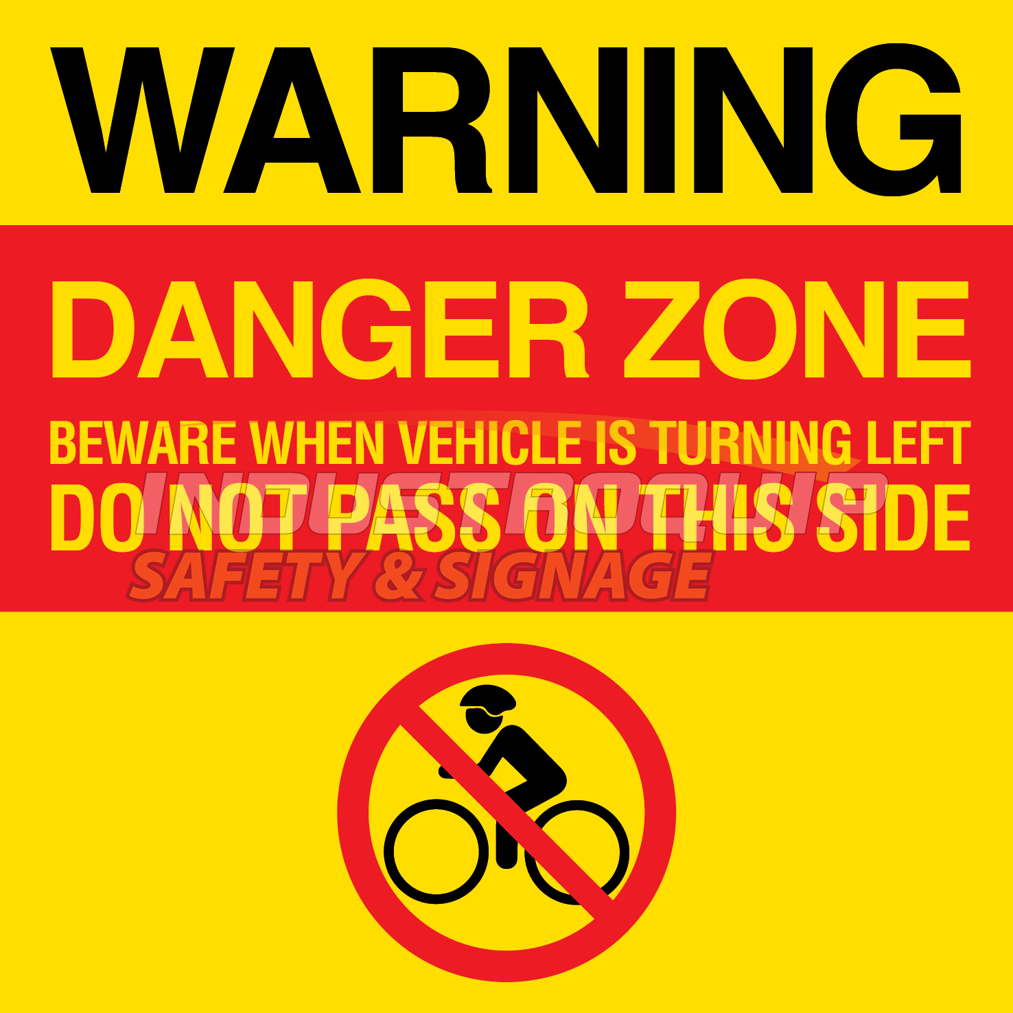 Sydney Metro Heavy Vehicles Rear Cyclist & Motorcycle Warning Stickers -  Industroquip