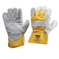 Yellow Grey Leather Glove - Heavy Duty
