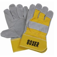 Steel Drill Boxer Split Leather Protective Gloves