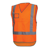 Rail Safety Vest Pull Apart - Fluoro Orange Reflective