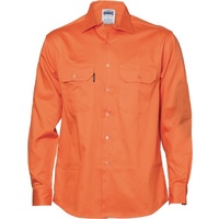 Cool Breeze Cotton Drill Workshirt - Long Sleeve - Orange