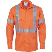 DNC NSW Rail Compliant - Cool Breeze Cotton Drill Workshirt - Long Sleeve - Railcorp Approved - Orange