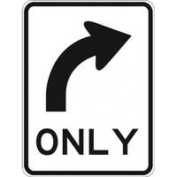 R2-14AR Right Turn Only- Class 1 Reflective  - 450mm x 600mm