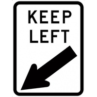 R2-3- Keep Left Sign - 600mm x 450mm