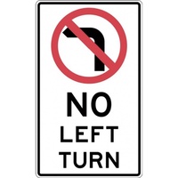 R2-6AL-NSW No Left Turn- Class 1 Reflective - 600mm x 1200mm