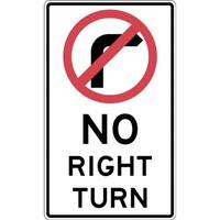 R2-6AR-NSW - No Right Turn- Class 1 Reflective