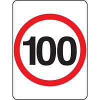 R4-1A_100 Speed Limit Sign 100KPH- Class 1 Reflective - 600 x 450mm