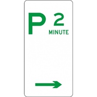 R5-12_Right Right Arrow 2 Minute Parking Sign- Class 1 Reflective - 225mm x 450mm