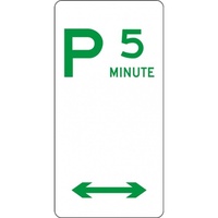 R5-13_D Multi-Directional 5 Minute Parking Sign- Class 1 Reflective - 225mm x 450mm