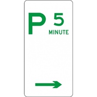 R5-13_Right Right Arrow 5 Minute Parking Sign- Class 1 Reflective  - 225mm x 450mm