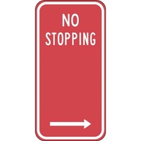R5-400_R_NSW Right Arrow No Stopping Sign- Class 1 Reflective - 225mm x 450mm