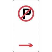 R5-40_Right Right Arrow No Parking Sign- Class 1 Reflective - 225mm x 450mm