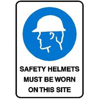 Mandatory Sign - Safety Helmets Must Be Worn On This Site